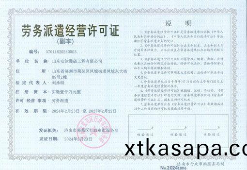 勞(lao)務派遣(qian)經營許(xu)可(ke)證